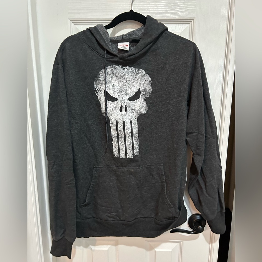 Marvel the Punisher Men's Dark Gray Punisher Hoodie Medium
